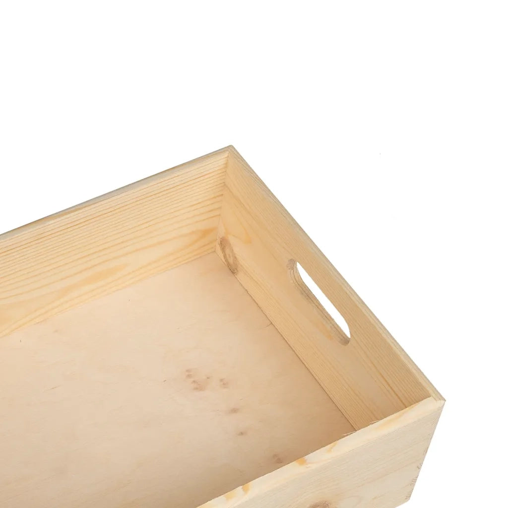Scatola in Legno con Manici 40x30x13 cm Legno Massello di Pino CFW6441423