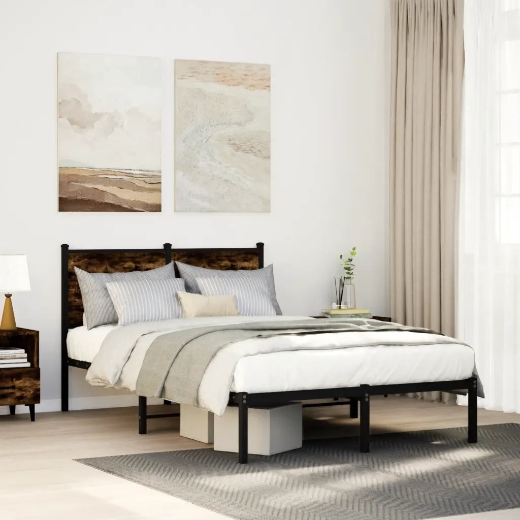 Giroletto senza Materasso in Metallo Rovere Fumo 120x190 cm 4007664