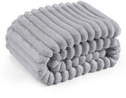 Piumino soffice - Decongestionante di tessuto di lana e fleece, piumino per divano, coperta morbida e calda di corduroy, tenda per decorazione di camera, coperte per letto e per abbracci, coperta per letto, grigio chiaro, 130 x 170 cm