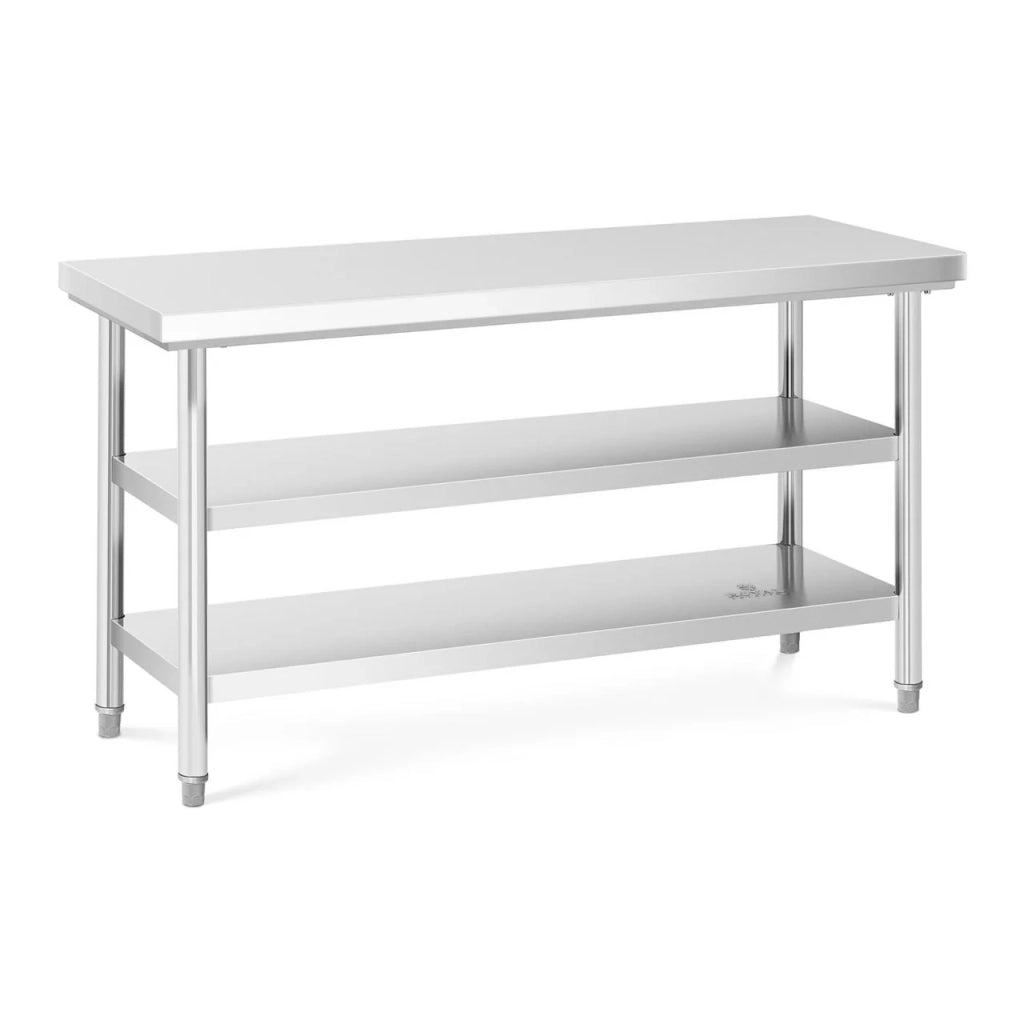Tavolo da lavoro in acciaio inox 150 x 60 cm 600 kg 3 livelli 14_0003687