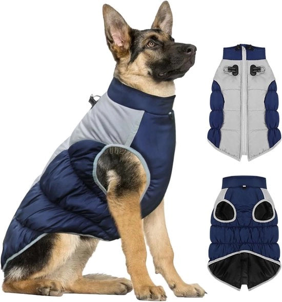 Impermeabile giacca da neve per cani con cinturino D e materiale riflettente per cani di piccola e grande taglia, abbigliamento da esterno XL