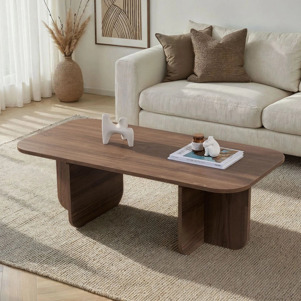 Nomeva, Tavolino da Salotto Forma Rettangolare, 120x60x41h cm Marrone Quercia