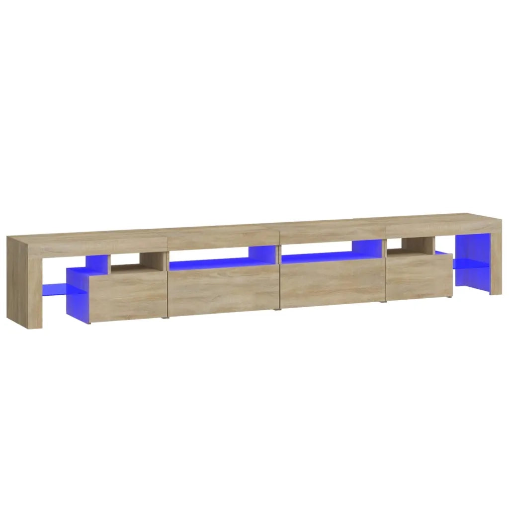 Mobile Porta TV con Luci LED Rovere Sonoma 260x36,5x40 cm 3152820