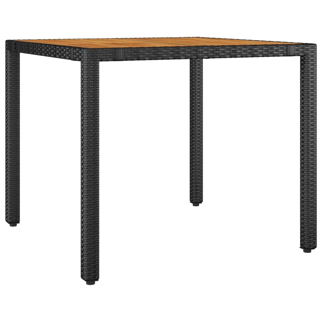 Set da Pranzo da Giardino 3 Pezzi in Polyrattan Nero
