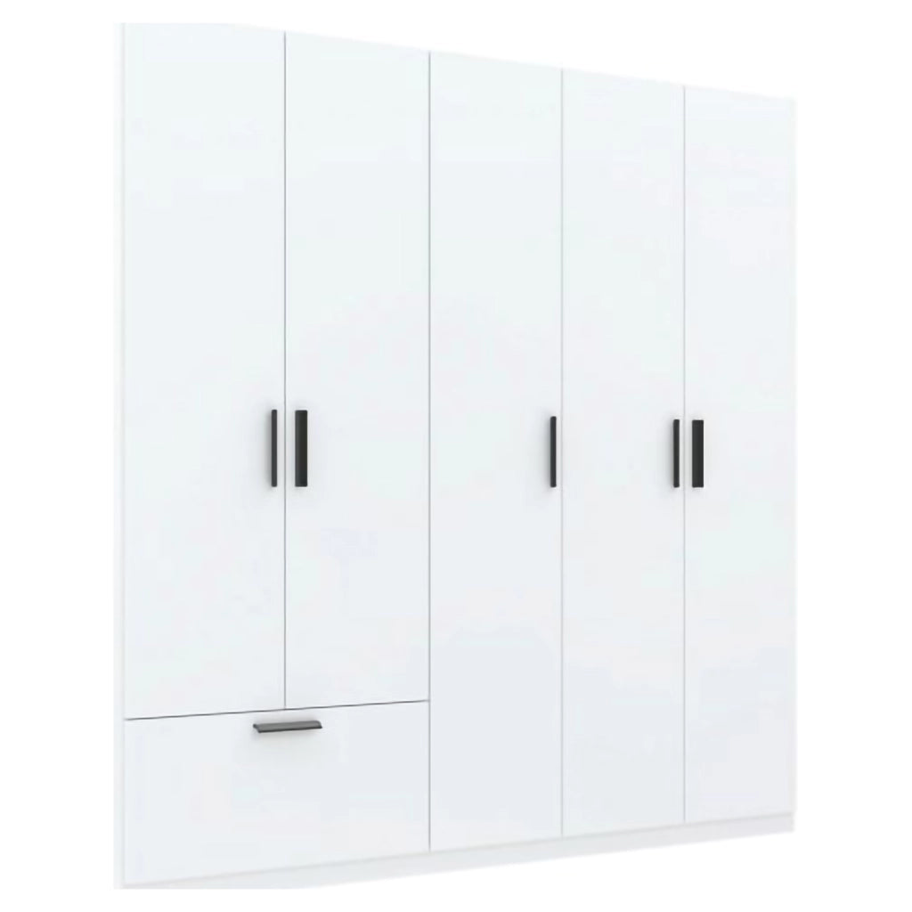 Armadio Camera da Letto Liba, Guardaroba Grande 3 Ripiani, 225x210h cm Bianco