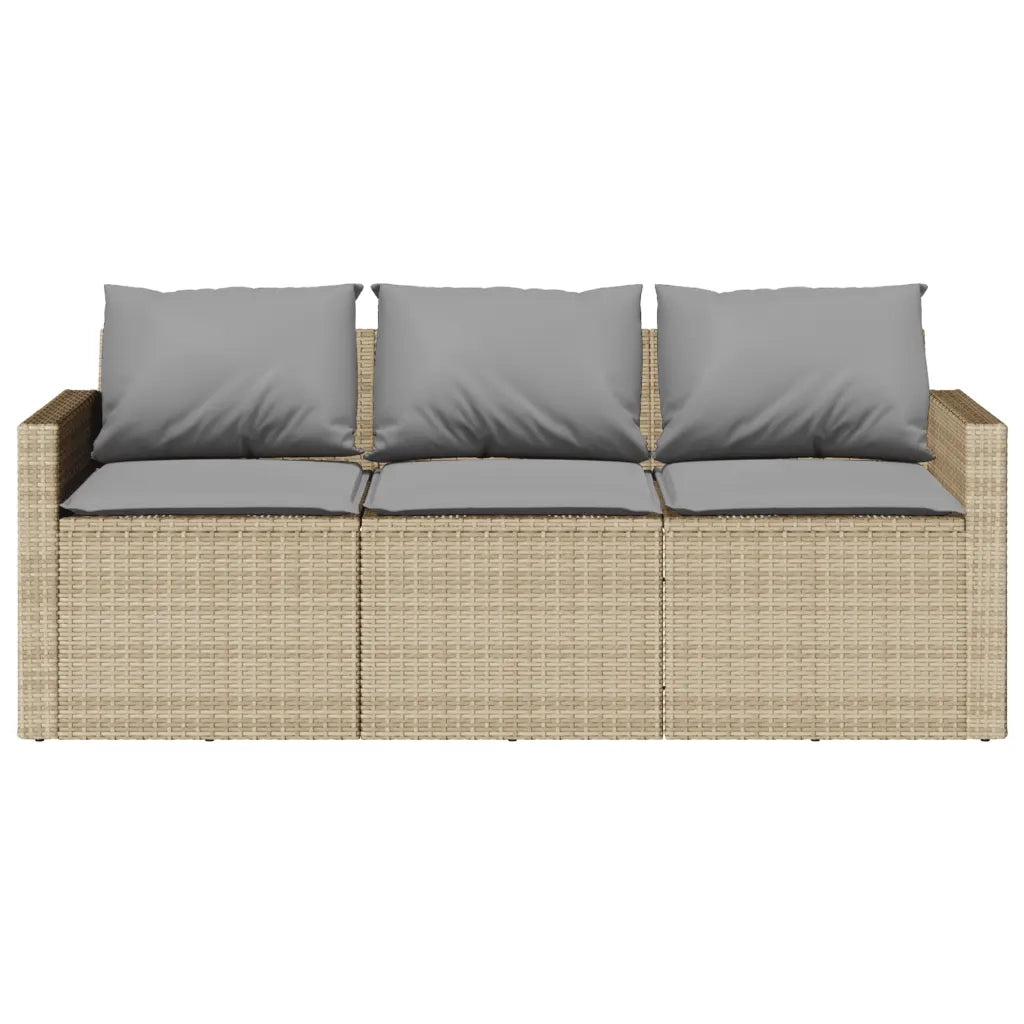 Set da Pranzo da Giardino 2 pz | Set Salotto da Giardino con Cuscini Beige in Polyrattan