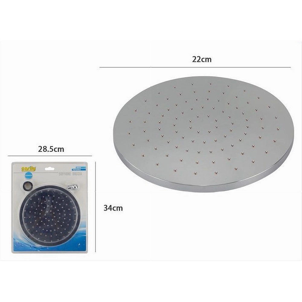 Trade Shop - Soffione Per Doccia Anticalcare In Abs Cromato Effetto Pioggia Tondo 22 Cm 59226 -