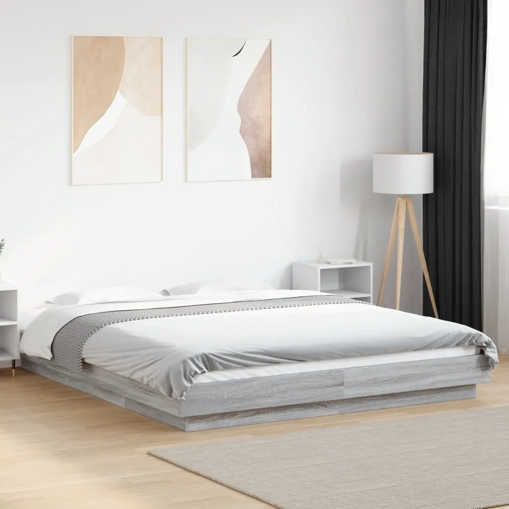 Giroletto-Struttura Letto Grigio Sonoma 150x200 cm in Legno Multistrato 172878