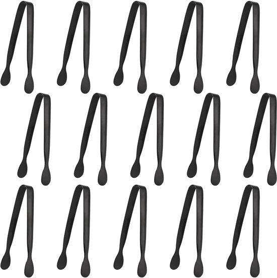 Succhiello per Succhi di Frutta - 15 Unità - Acciaio Inossidabile - Nero - Per Feste/Bar - 110 mm Lunghezza - Duraturo e Facile da Pulire