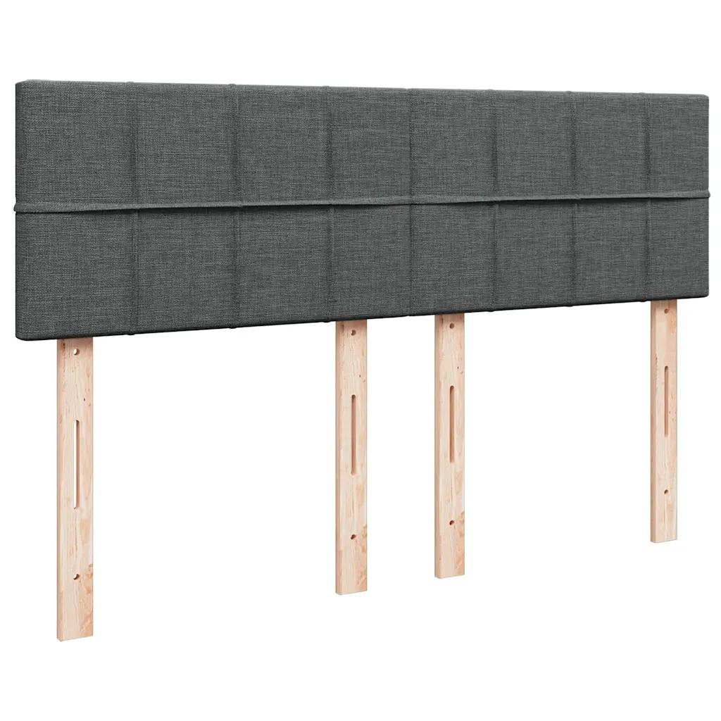 Giroletto a Molle con Materasso Grigio Scuro 140x190 cm Tessuto