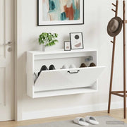 Mobiletto per Scarpe da Muro HAARLEM 71 x 17 x 43 cm Bianco 896845