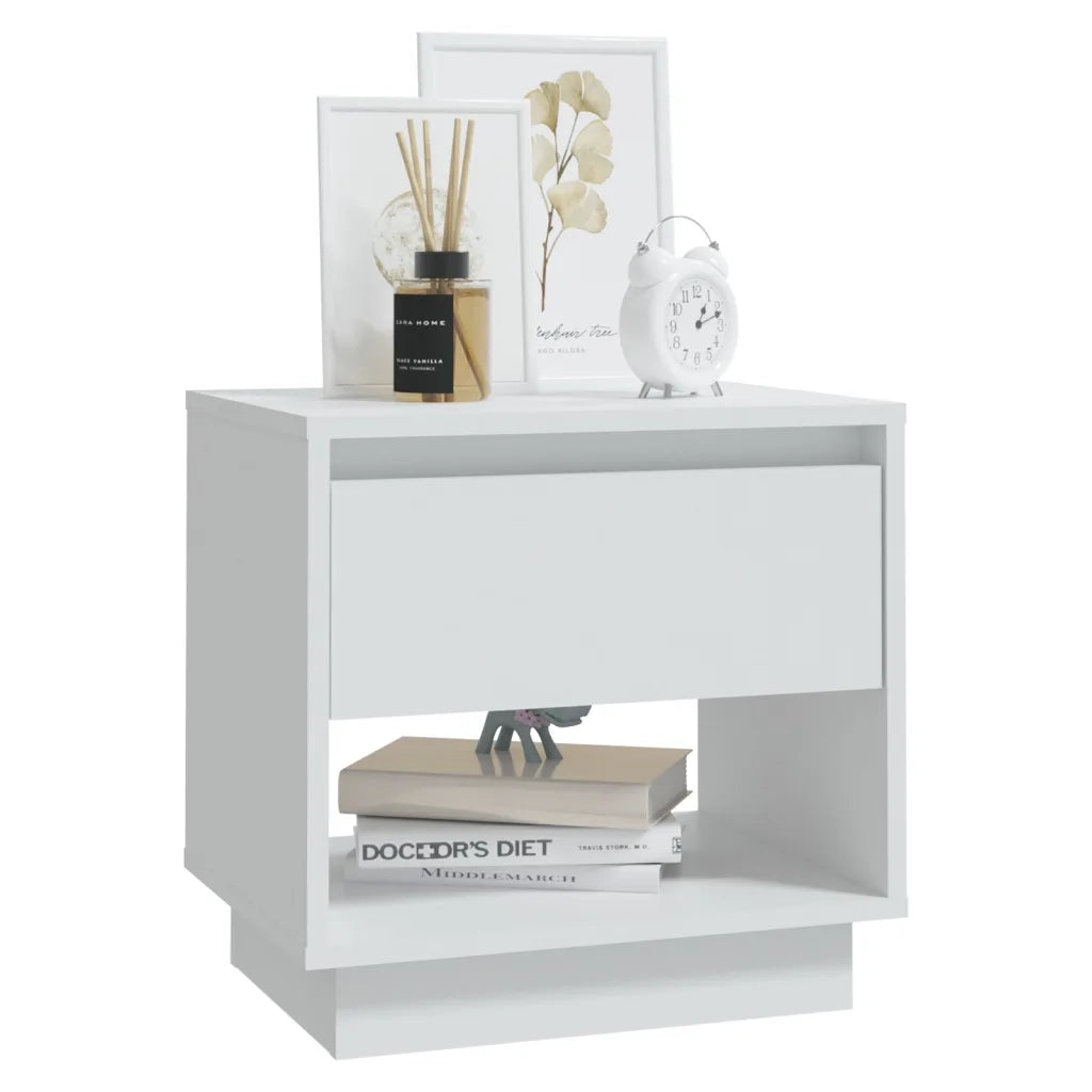 Comodino | Armadio da Notte | Mobiletto da notte Bianco 45x34x44 cm in Truciolato