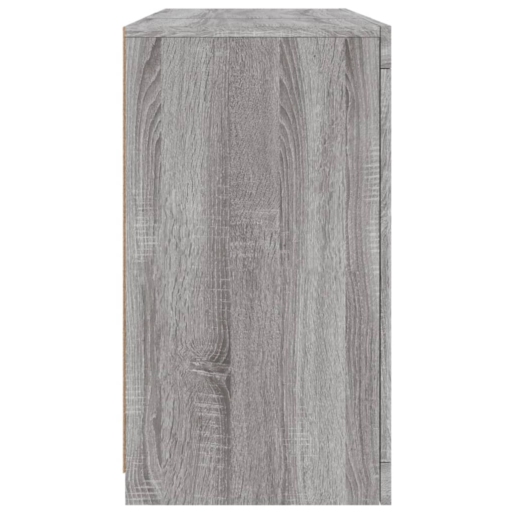 Buffet credenza cassettiera armadio mobile contenitore organizer per cucina soggiorno salotto con luci LED Sonoma 123 x 37 x 67 cm grigio 02_0030051