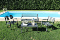 Tavolino Chloe 92x45x45 h cm in Acciaio Antracite