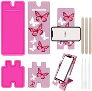 Oggetto per Sostegno del Telefono a forma H - Set di Mallorette in Silicone - Stand per Telefono Mobile - Organizzatore di Cavi - Materiali per Fai da Te - Con Porta Caricamento