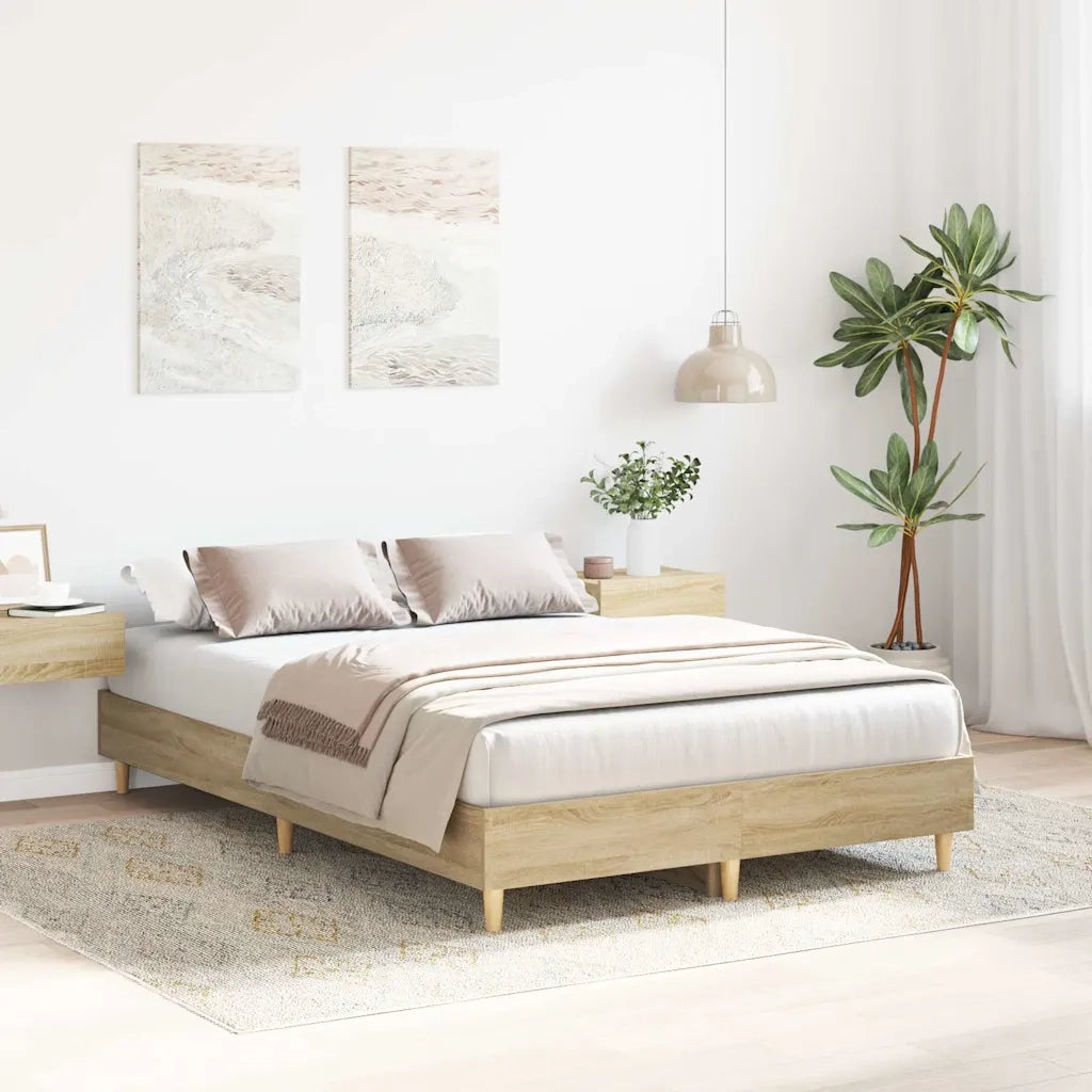 vidaXL Giroletto senza Materasso Rovere Sonoma 140x190cm in Truciolato