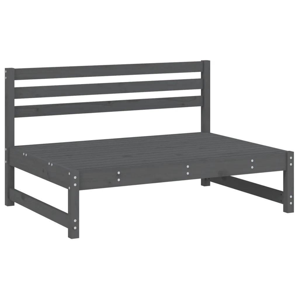 Salotto da Giardino-Set Salotto da Giardino 2 pz Grigio in Legno Massello di Pino