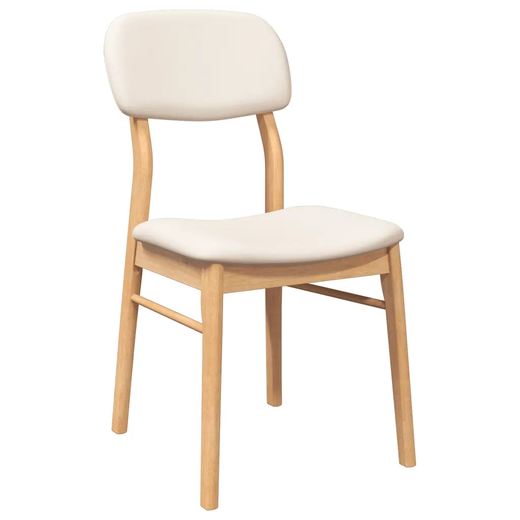 Sedie da Pranzo con Cuscini 2 pz Naturale Legno Massello Hevea 4102525