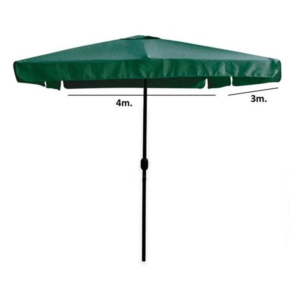 Trade Shop - Ombrellone Da Giardino 3x4 Mt Arredo Esterno Balcone Terrazzo Patio Verde 223235 -