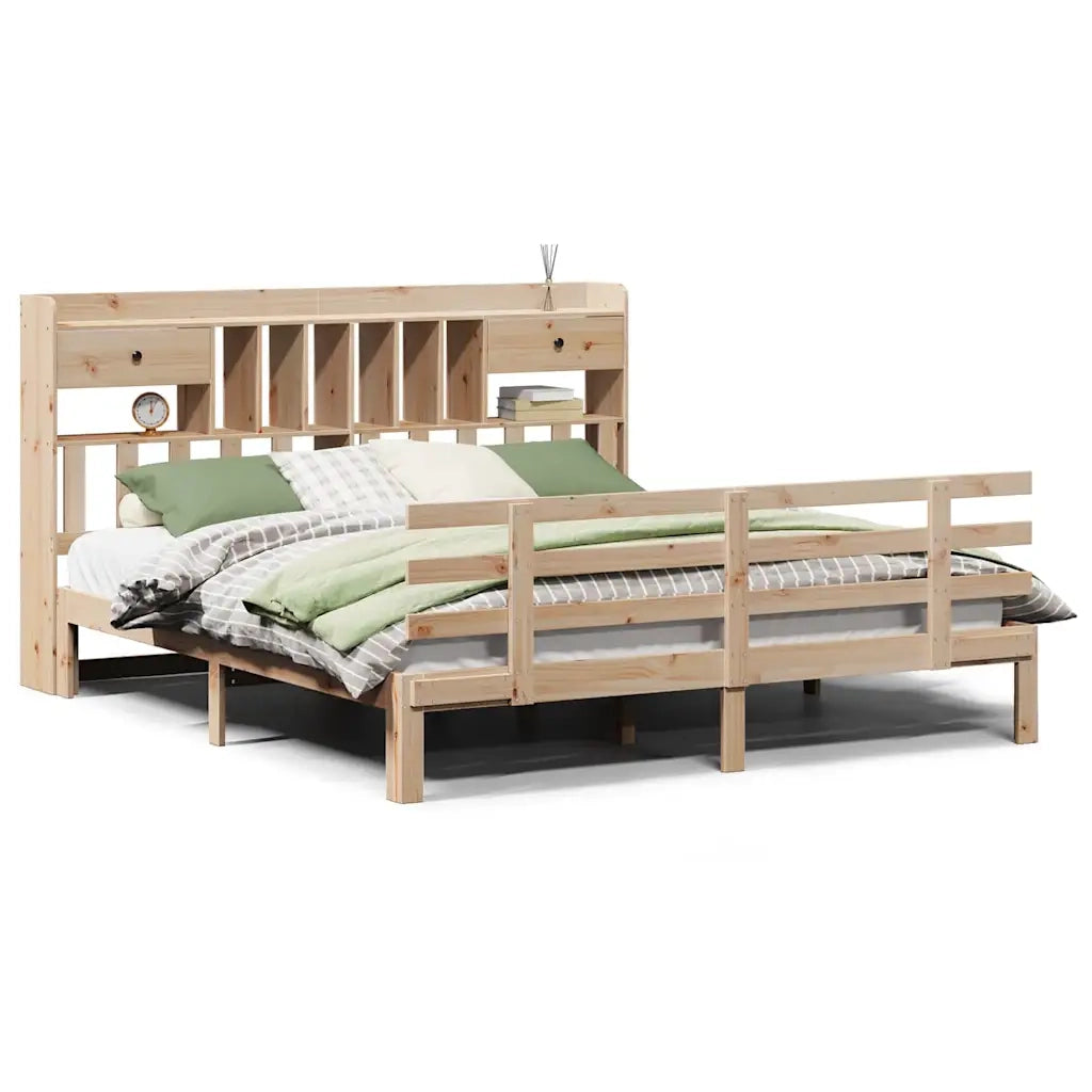Letto Libreria senza Materasso 180x200 cm in Legno di Pino 3322802
