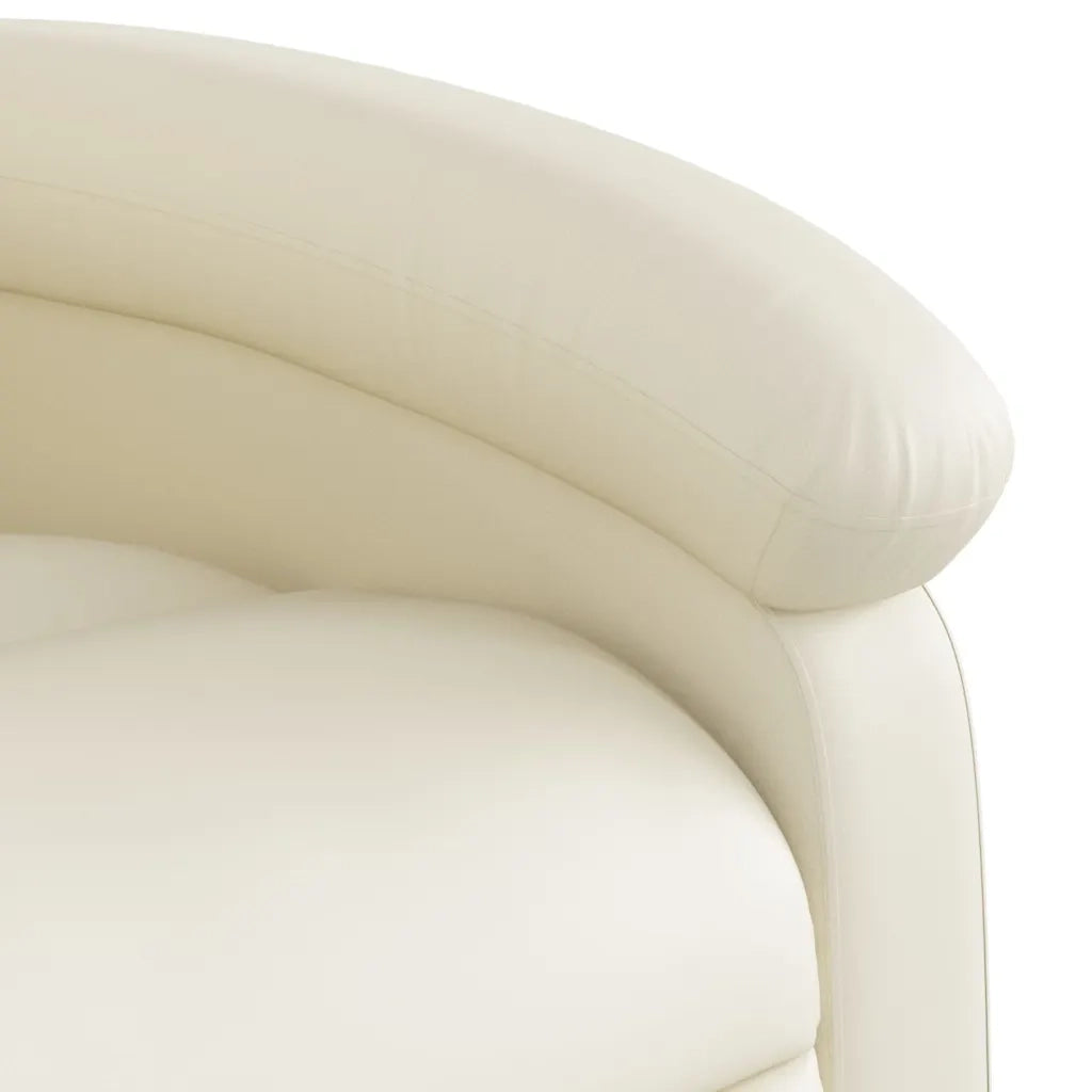 Divano Sedia-Poltrona reclinabile massaggiante in Similpelle Crema 804364