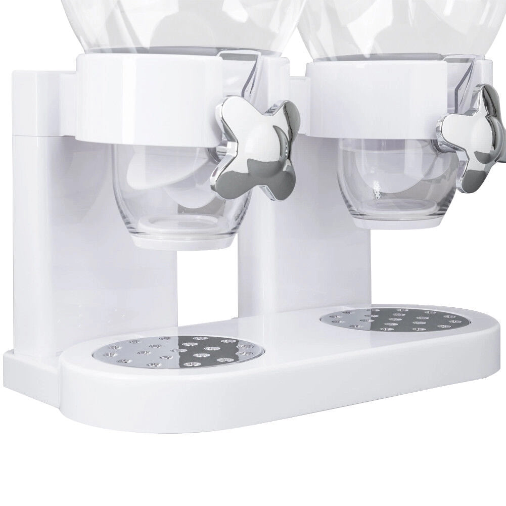 Dispenser Storage Doppio Contenitore Dosatore Distributore Cereali Pasta Bianco