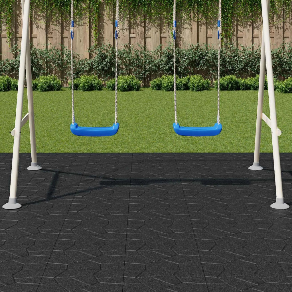 Pietra da Passo 6 pcs Nero 40,5 x 40,5 x 2 cm Gomma 42030072