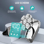Trimmer per Uomini - Kit di Manutenzione - Capocchia a 7D di Rotazione - Display a Led - PX7 Impermeabile, Porta USB Type-C - Grigio