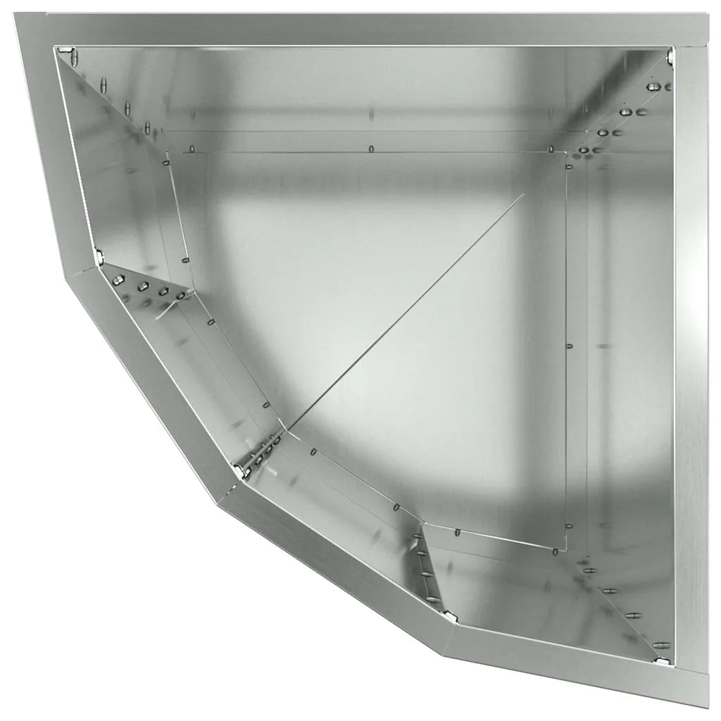 Vaso d'angolo Argento 30 x 30 x 50 cm Acciaio zincato