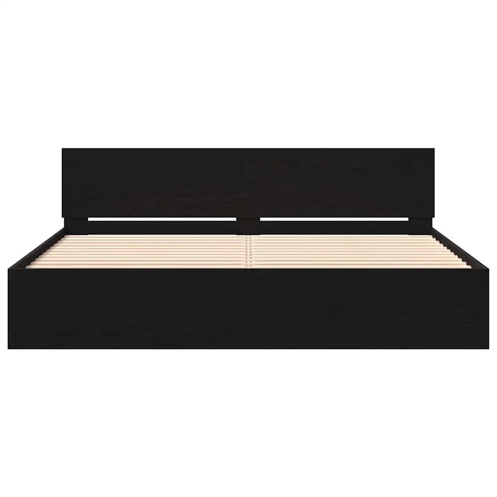 Struttura del letto con testiera Rovere Nero 203 x 185 x 70 cm 3378501