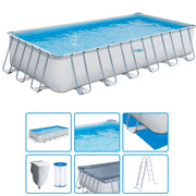 Piscina Fuori Terra Elite Metal Frame Rettangolare 7,32 X 3,66 X H.1,32 M - Kit Easy