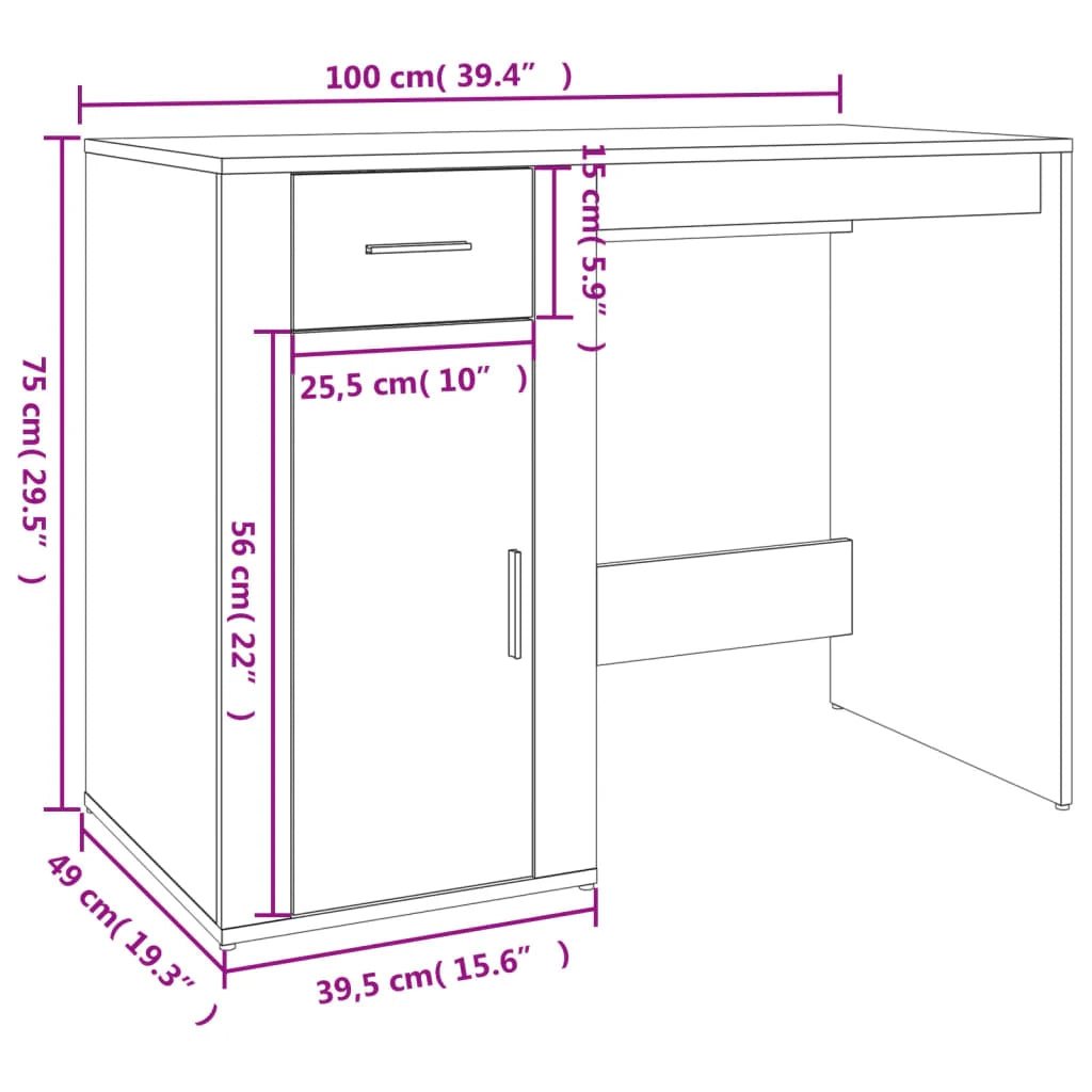 Scrivania da ufficio postazione di lavoro mobile per computer studio con mobiletto legno ingegnerizzato grigio 02_0023390