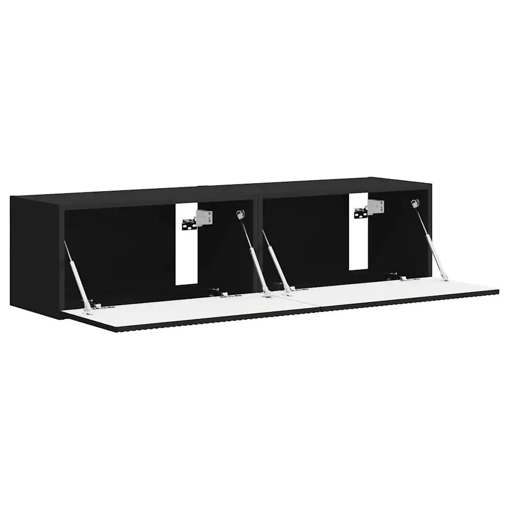 Mobile TV da parete 2 pz-Set di 2 Mobile TV a Muro-Credenza TV Nero 60 x 31 x 29.5 cm 196399