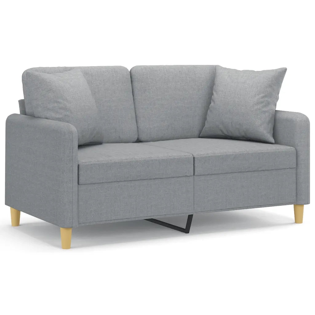 Divano a 2 Posti con Cuscini Grigio Chiaro 120 cm in Tessutocod mxl 94991