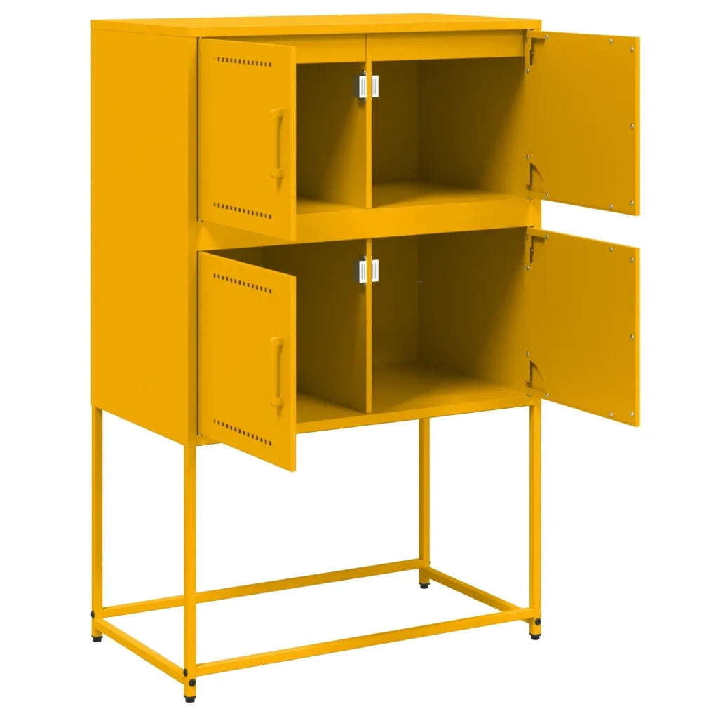 Credenza | Madia | Buffet da pranzo | Armadio da pranzo Giallo Senape 68,5x38,5x107 cm in Acciaio