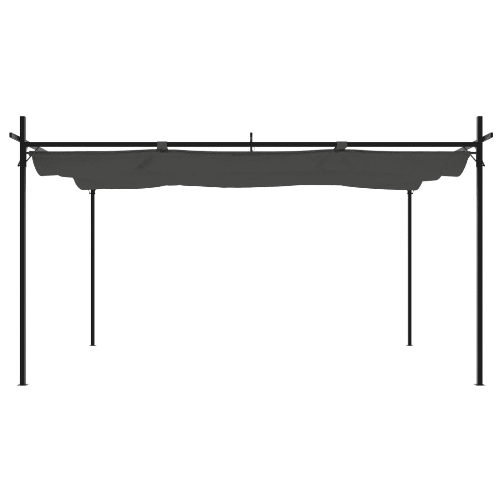 Pergola con Tetto Retrattile Antracite 395x292x230 cm 360119