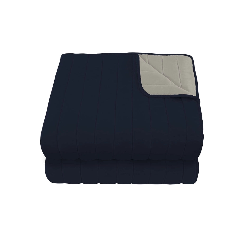 Trapuntino Double Face 1 Piazza e Mezzo 100gr in Microfibra Blu Scuro/Grigio Chiaro