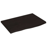 Ripiano Muro | Scaffale a Parete | Mensole Parete Marrone Scuro 60x40x2 cm Massello Rovere Trattato
