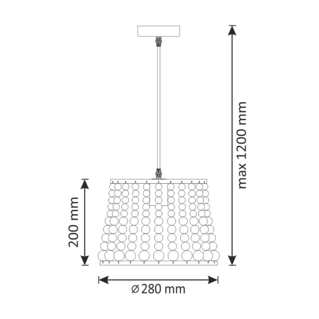 Lampada a sospensione Brena legno nero 1xE27 Polux