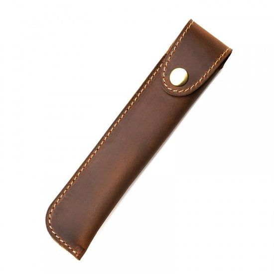 Etui portatile in pelle - Ospita due pennarelli - Stile retro - Adatto per scuola/casa/lavoro