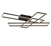 Plafoniera LED, metallo, nero opaco, 66x10x60 cm, Corso