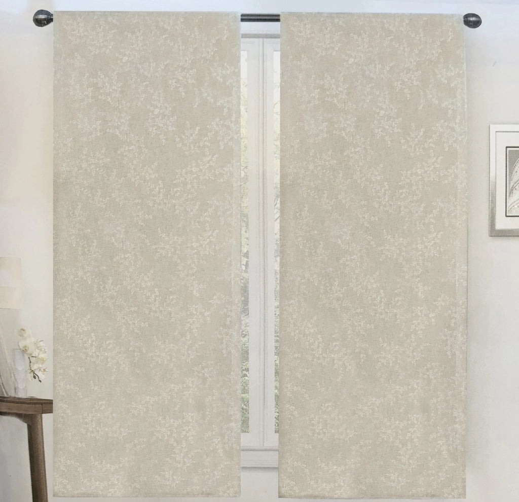 Tende Casa Finestre Porte Interno Coppia 2pz Tessuto Semitrasparente Elegante Moderna 60x240 Cm Tortora