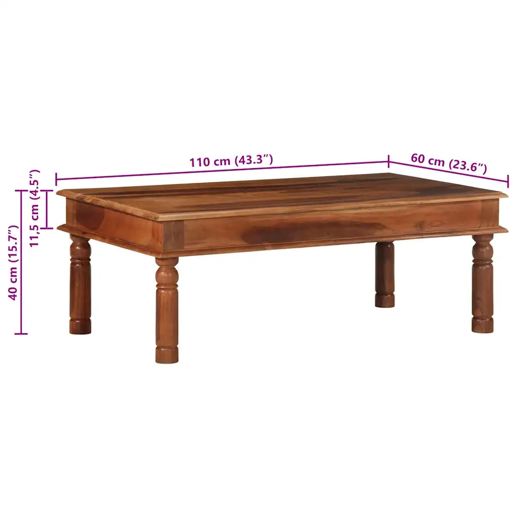 Tavolino da Salotto 110x60x40 cm in Legno Massello di Acacia 4102368