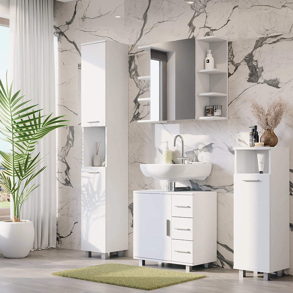 Vicco Set di mobili da bagno Bianco 4 parti