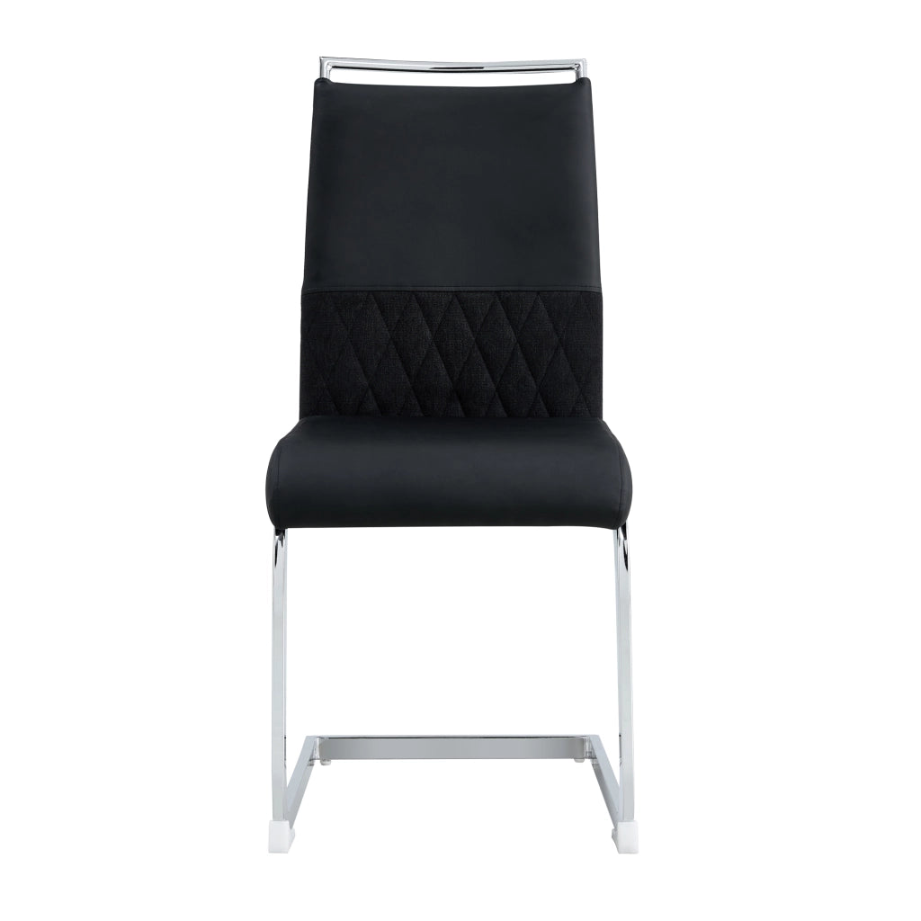 Sedia da pranzo moderna ergonomica, nera, struttura in metallo