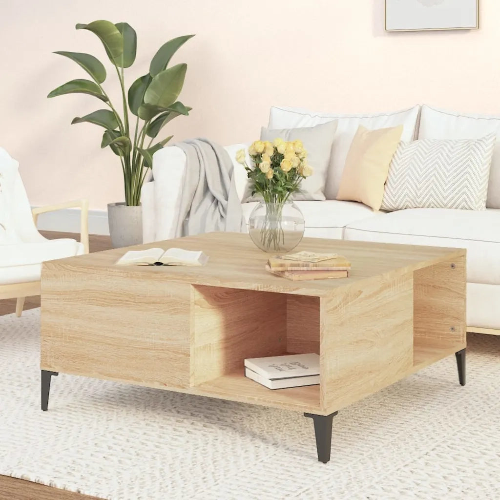 Tavolino salotto | Tavolino da caff¨¨ | Tavolino da Soggiorno Rovere Sonoma 80x80x36,5 cm Legno Multistrato