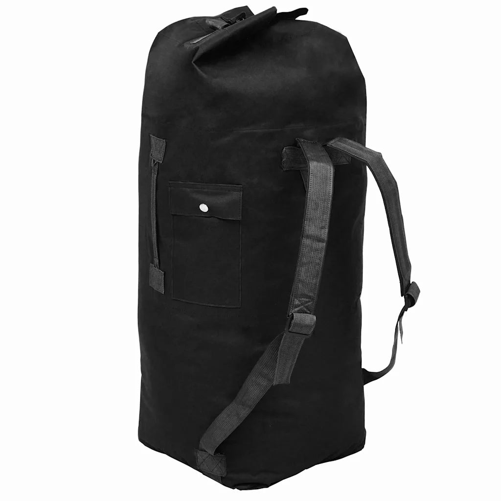 Borsone da Viaggio in Stile Militare 85 L Nero CFW6570006