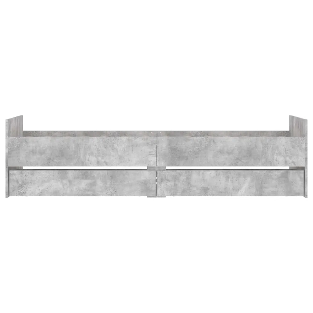 Letto singolo | Letto per adulti | Giroletto con Cassetti Grigio Cemento 90x190 cm