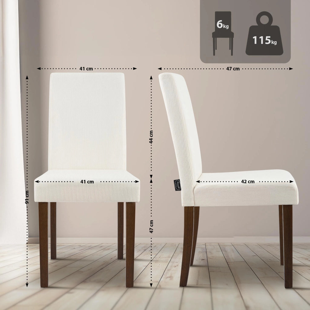 Set di 2 sedie per sala da pranzo Ina Cord anticate scure 1