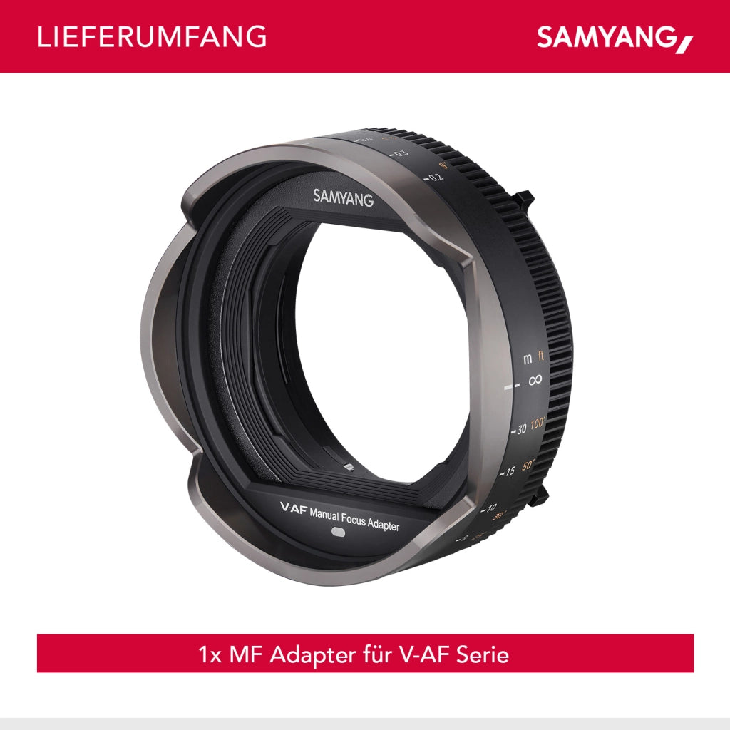MF Adattatore per obiettivi video V-AF - messa a fuoco manuale precisa con una corsa di messa a fuoco fino a 300°, compatibile con il matte box D95, ideale per le produzioni cinematografiche